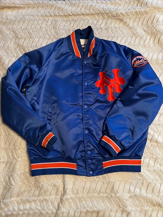 Pyramid Collection Other - Vintage 90s New York Mets Blue & Orange Satin Athletic Jacket